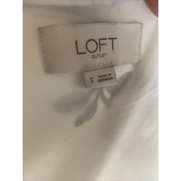 Ann Taylor Loft Floral Print Ruffled Wrap Dress White Side Tie Small Event Flora - Picture 15 of 16